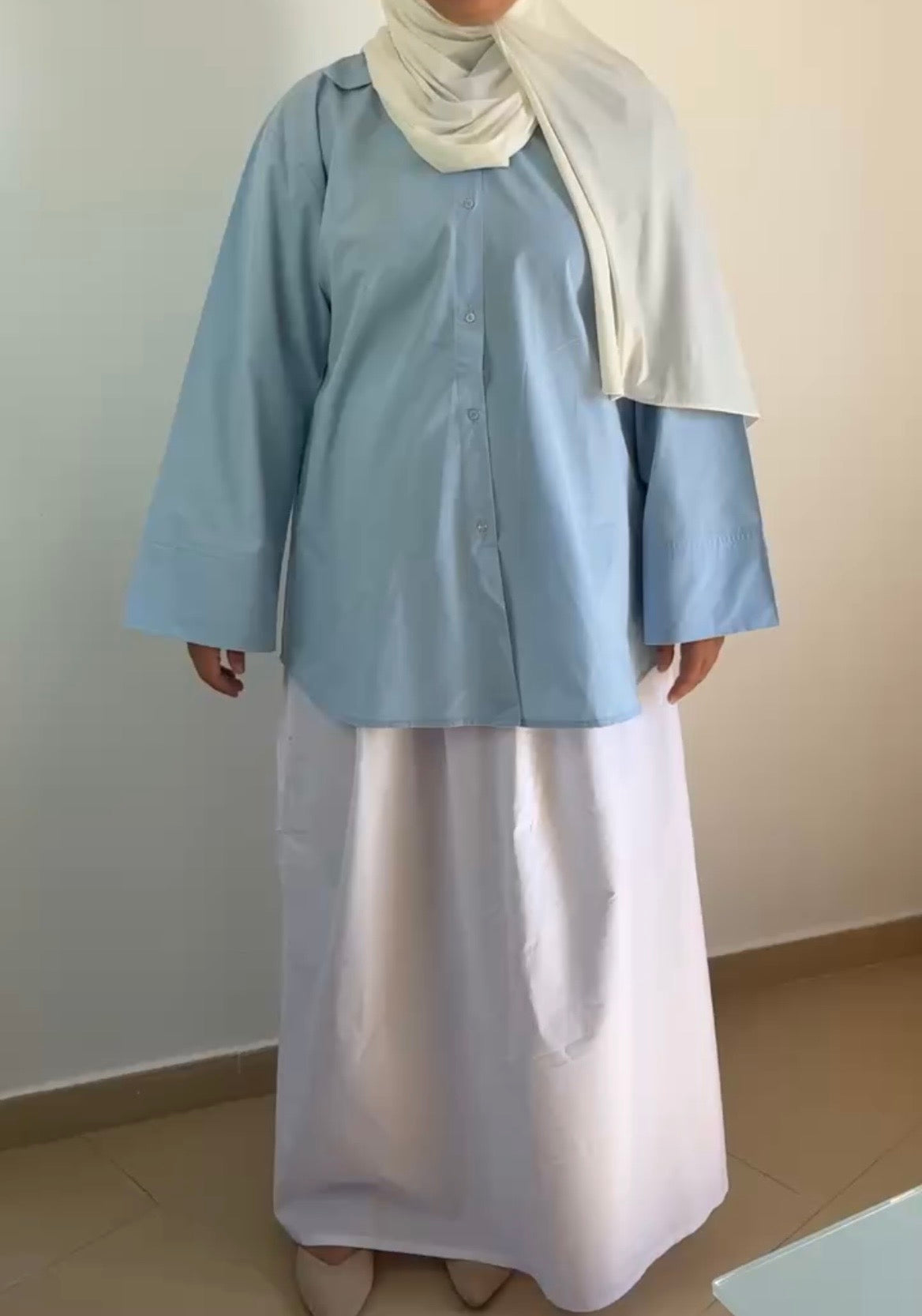 Powder blue blouse